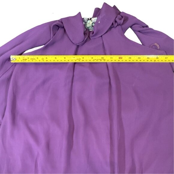 GB Whimsigoth Prom Party Dress Juniors Large Purple Chiffon Flowy Fairy - Picture 10 of 15